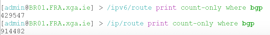 Total of 1,344,029 BGP routes