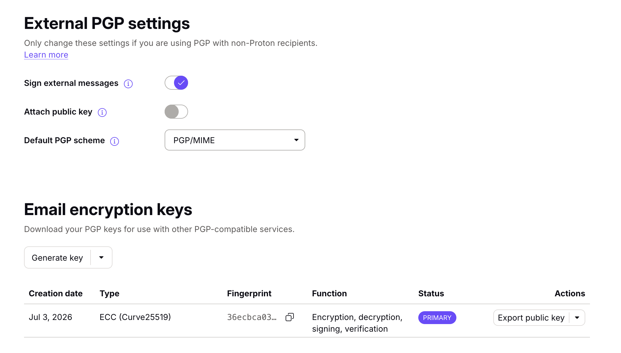 Proton Mail Configuration